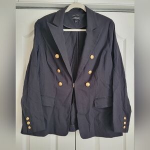 Lane Bryant The Bryant Blazer Women's Size 18 Black Gold Classy Work Business